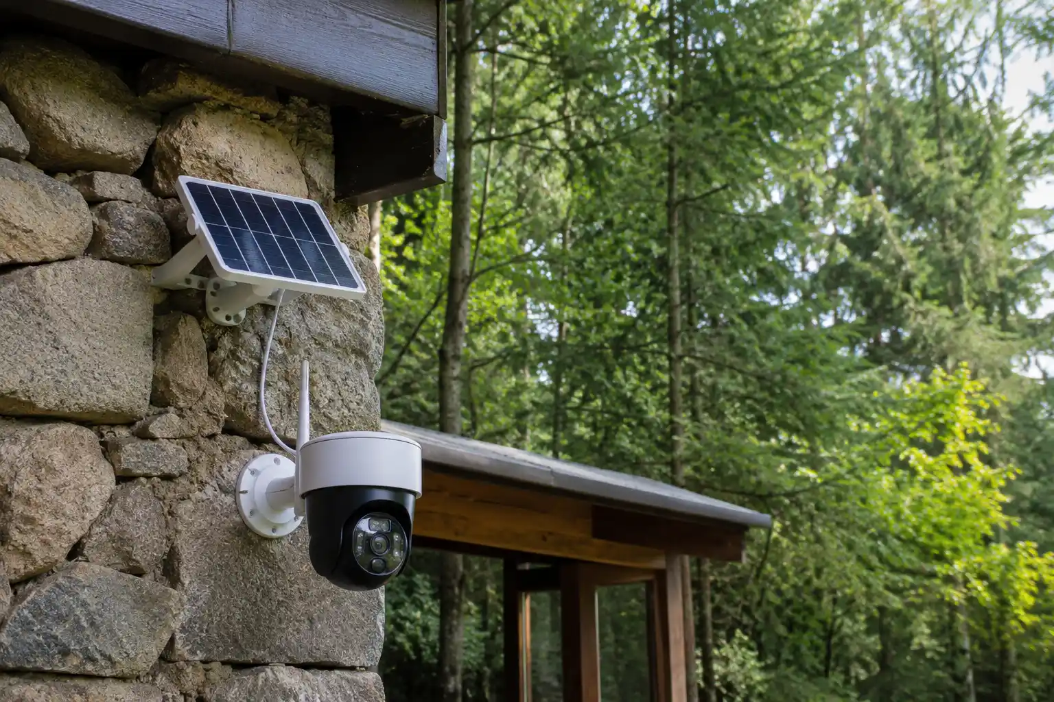 Alarma solar instalada en casa de campo
